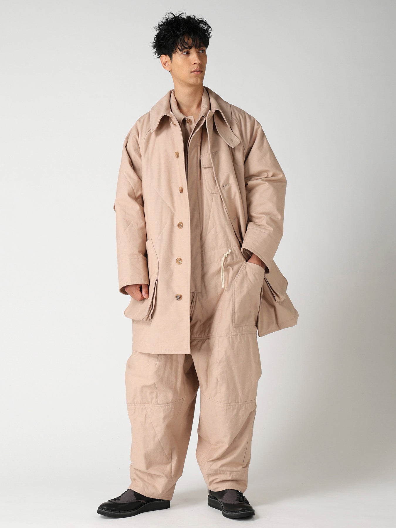 MILITARY BACK SATIN PADDED ST RAGLAN COAT