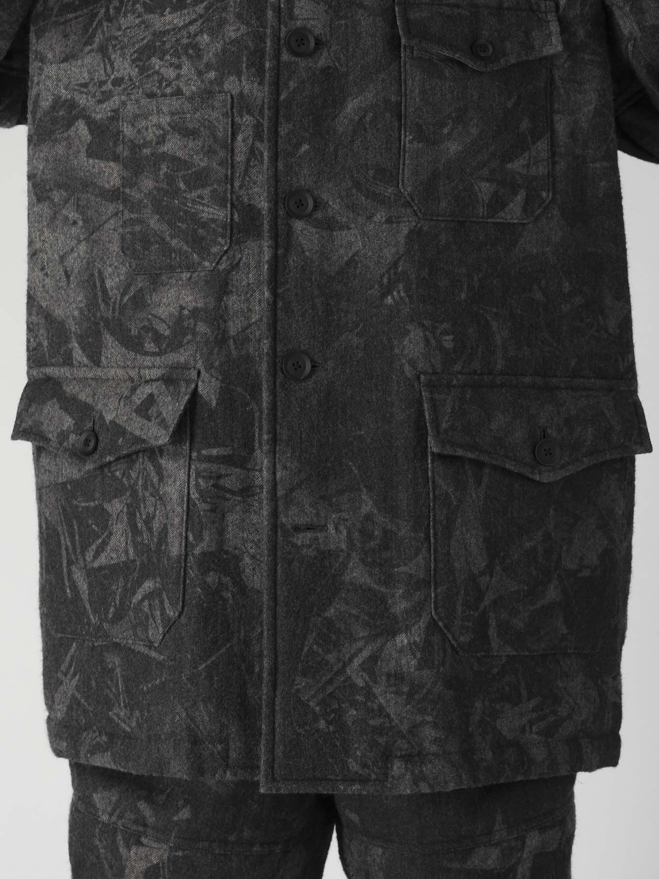 SCRAP3 MONOCHROME SCRAP PRINTED COAT