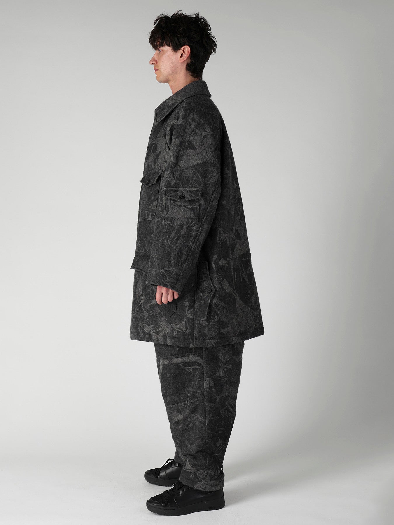 SCRAP3 MONOCHROME SCRAP PRINTED COAT