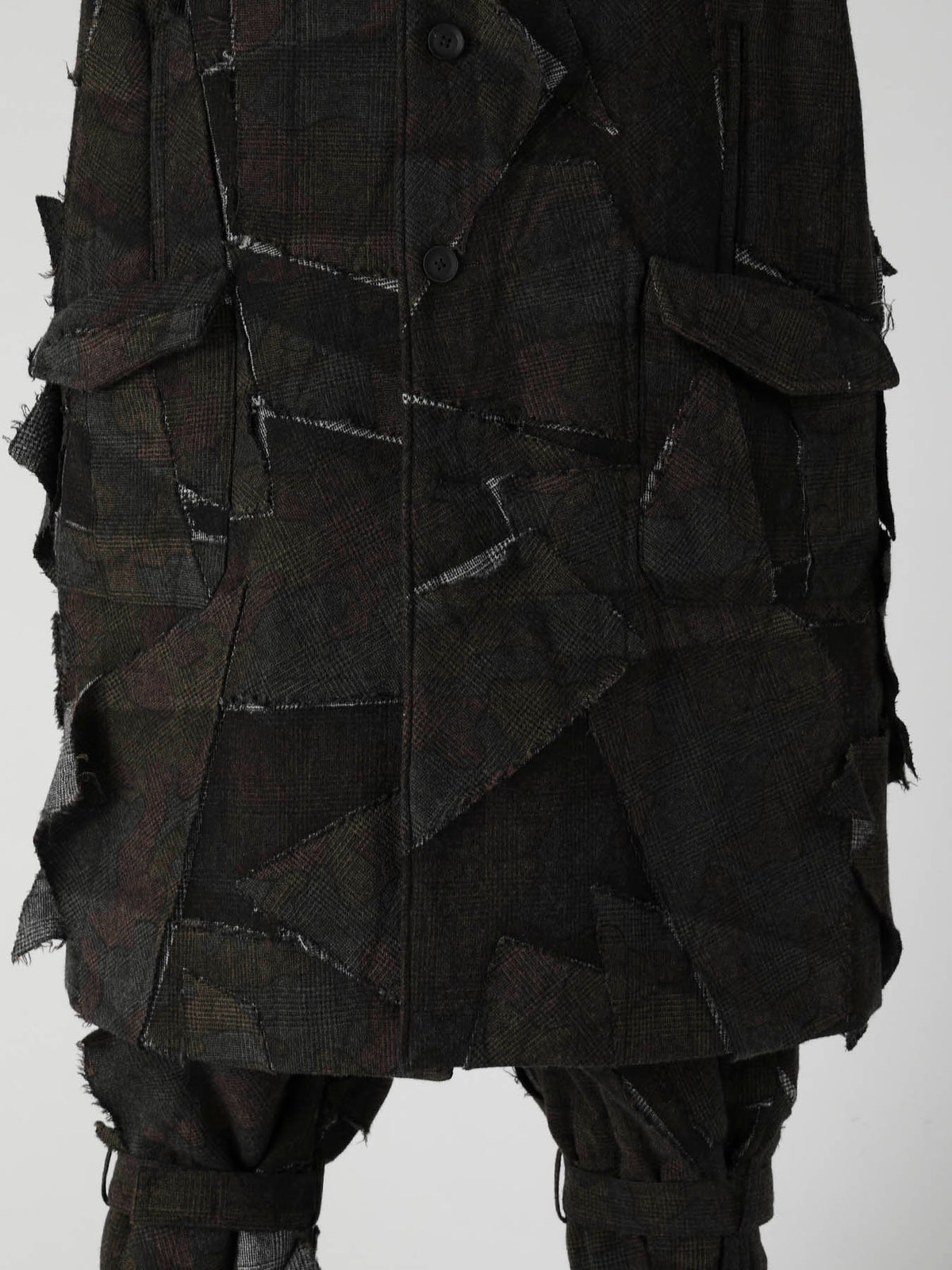 PATCHWORK ARMY CAMOUFLAGE RAGLAN COAT