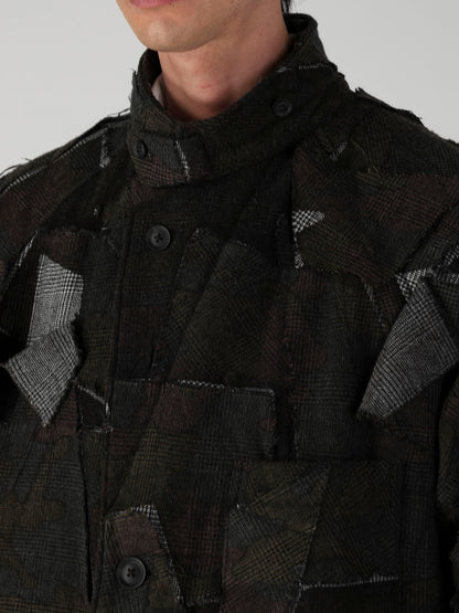 PATCHWORK ARMY CAMOUFLAGE RAGLAN COAT