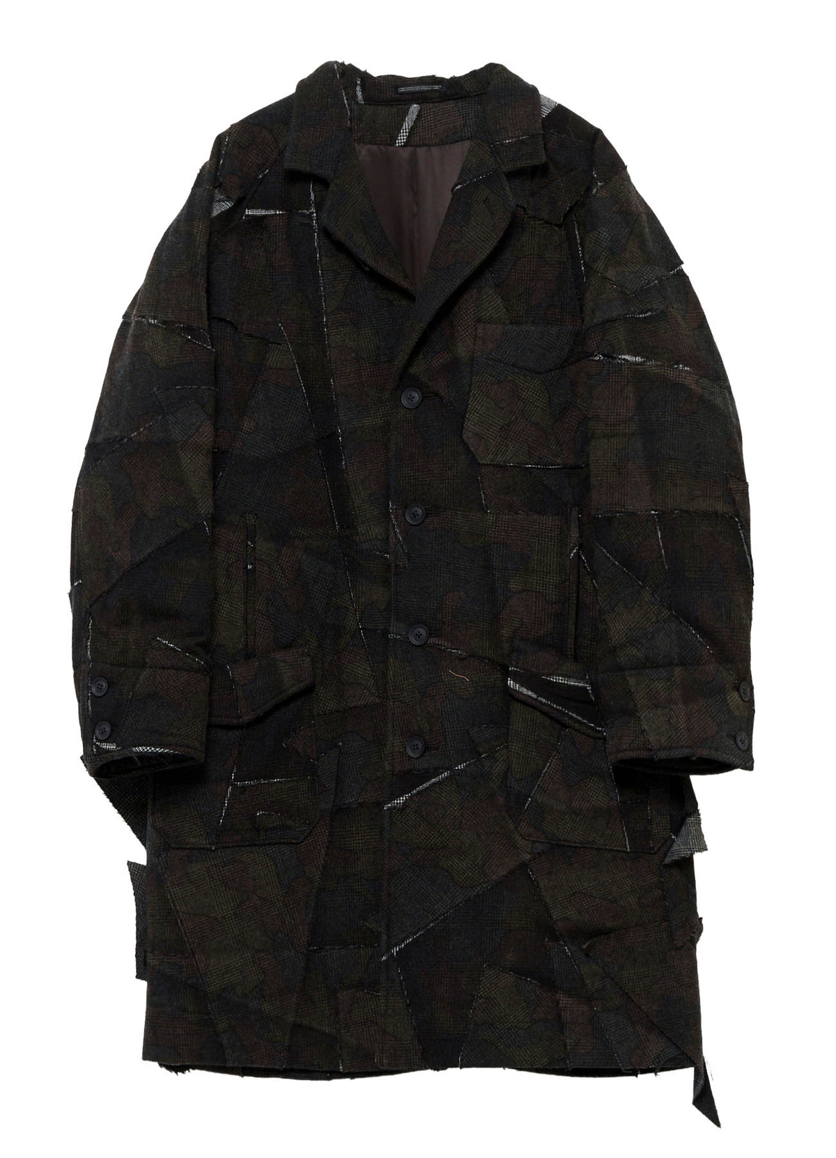 PATCHWORK ARMY CAMOUFLAGE RAGLAN COAT