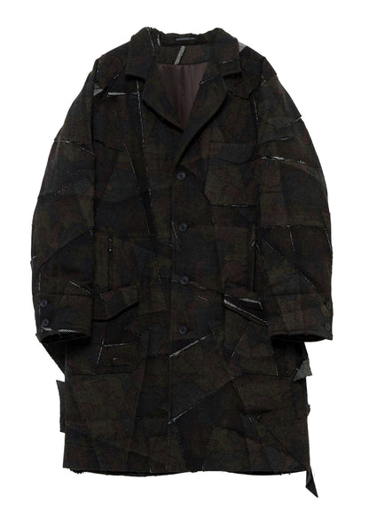 PATCHWORK ARMY CAMOUFLAGE RAGLAN COAT
