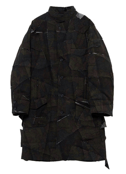 PATCHWORK ARMY CAMOUFLAGE RAGLAN COAT