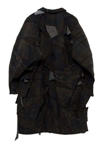 PATCHWORK ARMY CAMOUFLAGE RAGLAN COAT