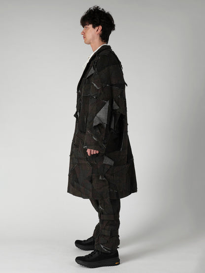 PATCHWORK ARMY CAMOUFLAGE RAGLAN COAT
