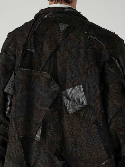PATCHWORK ARMY CAMOUFLAGE RAGLAN COAT
