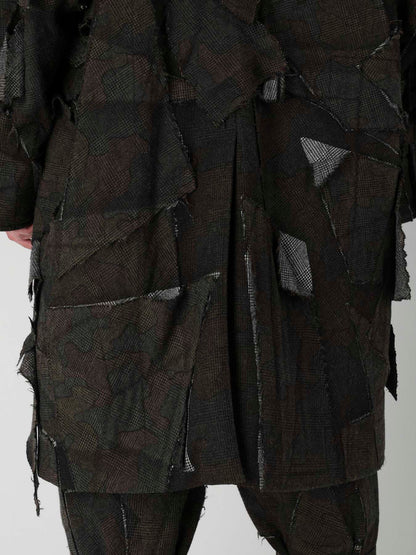 PATCHWORK ARMY CAMOUFLAGE RAGLAN COAT
