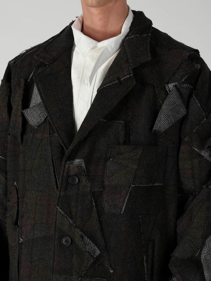 PATCHWORK ARMY CAMOUFLAGE RAGLAN COAT