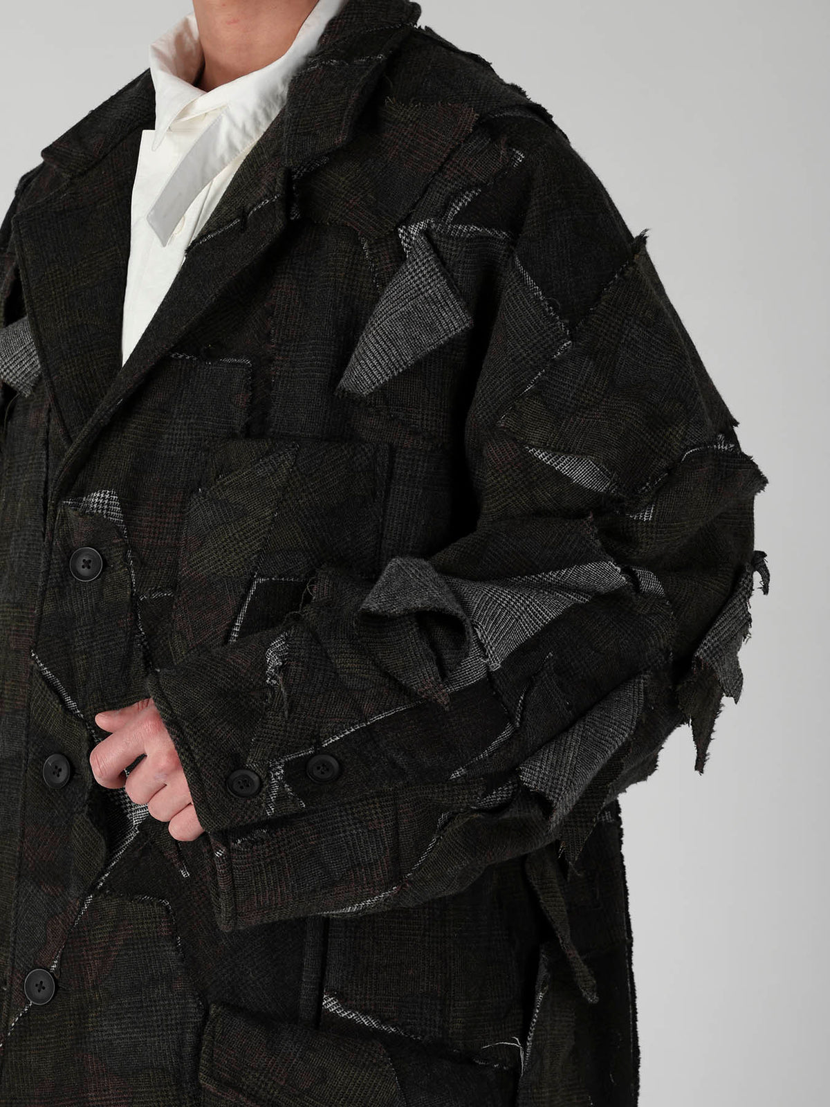PATCHWORK ARMY CAMOUFLAGE RAGLAN COAT