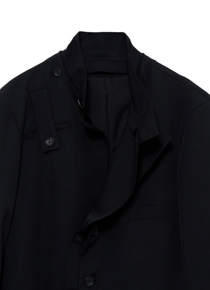 WOOL GABARDINE FRONT DETAIL COAT