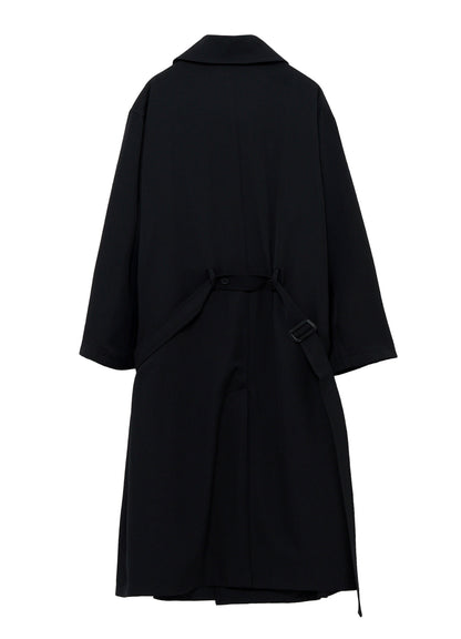 WOOL GABARDINE BACK SIDE BELT COAT