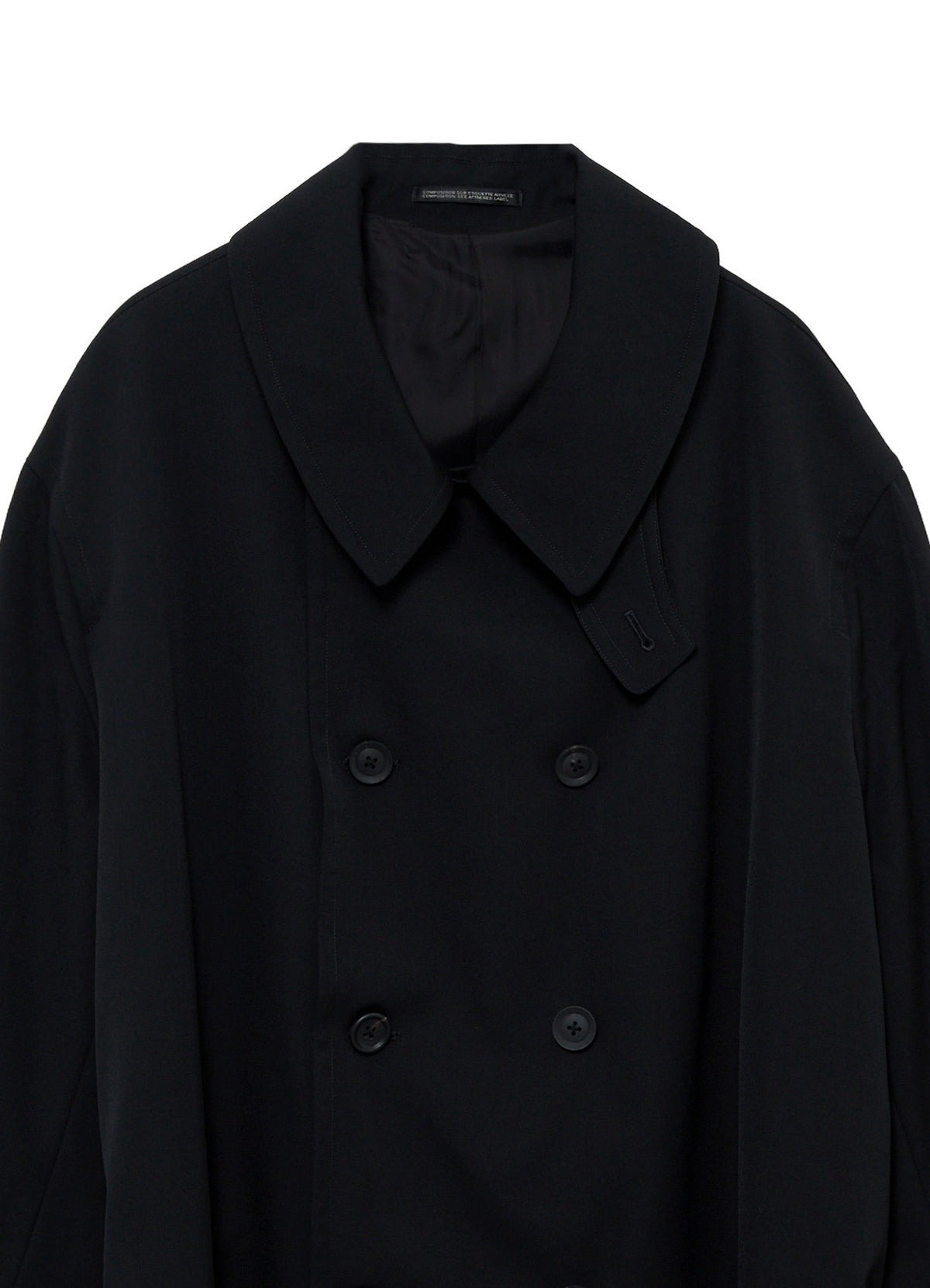 WOOL GABARDINE BACK SIDE BELT COAT