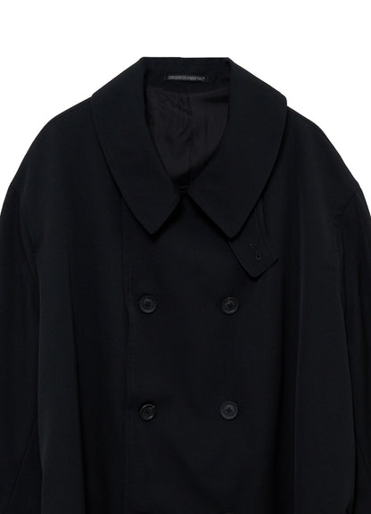 WOOL GABARDINE BACK SIDE BELT COAT