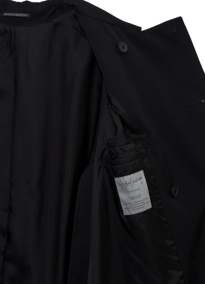 WOOL GABARDINE BACK SIDE BELT COAT