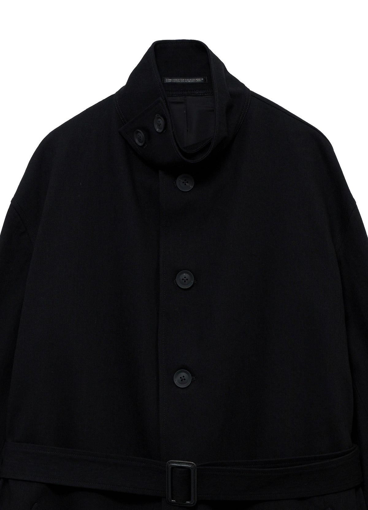 11OZ BLACK DENIM STANDCOLLAR COAT
