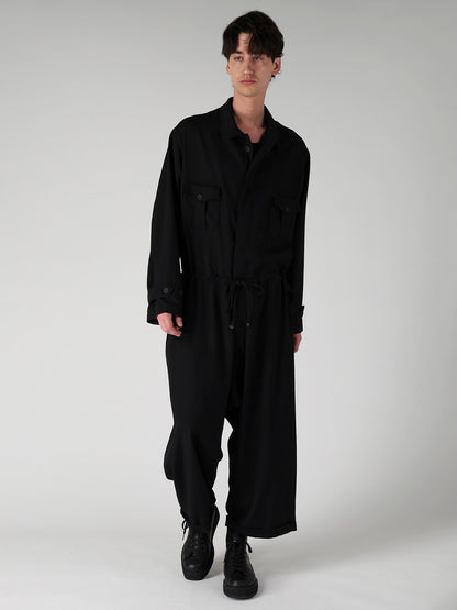 WOOL GABARDINE BUTTON OVERALL