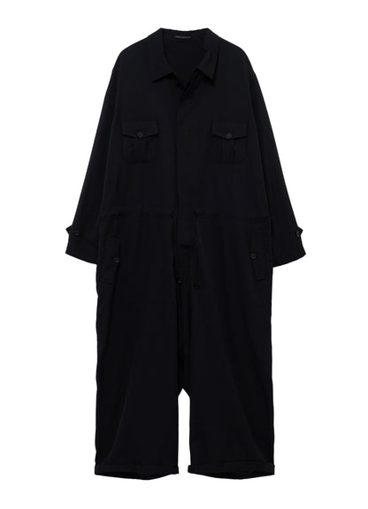 WOOL GABARDINE BUTTON OVERALL
