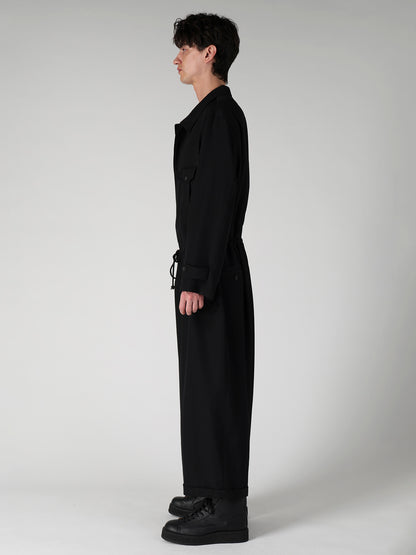 WOOL GABARDINE BUTTON OVERALL