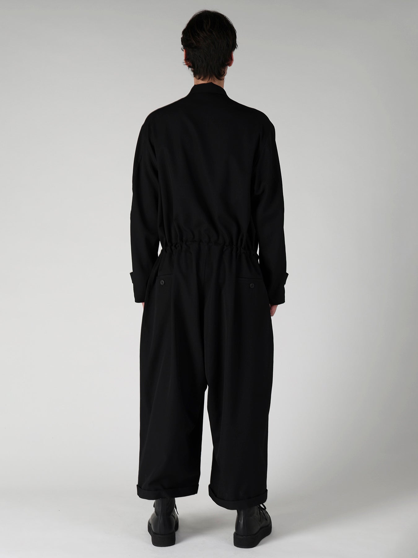 WOOL GABARDINE BUTTON OVERALL