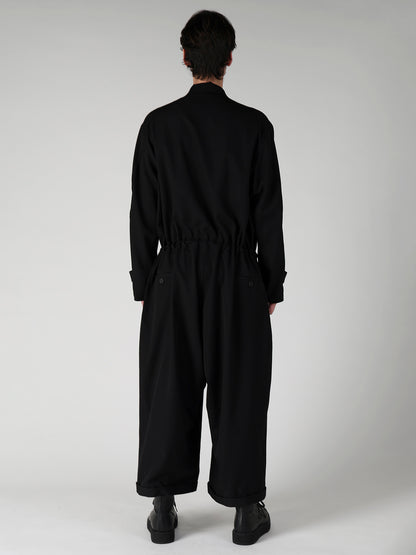 WOOL GABARDINE BUTTON OVERALL