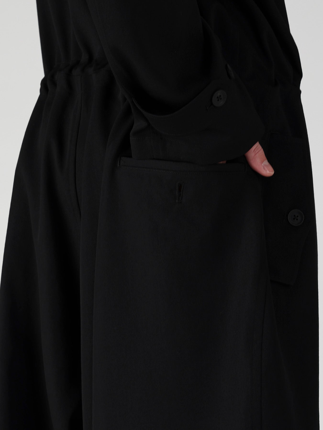 WOOL GABARDINE BUTTON OVERALL