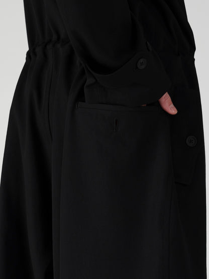 WOOL GABARDINE BUTTON OVERALL