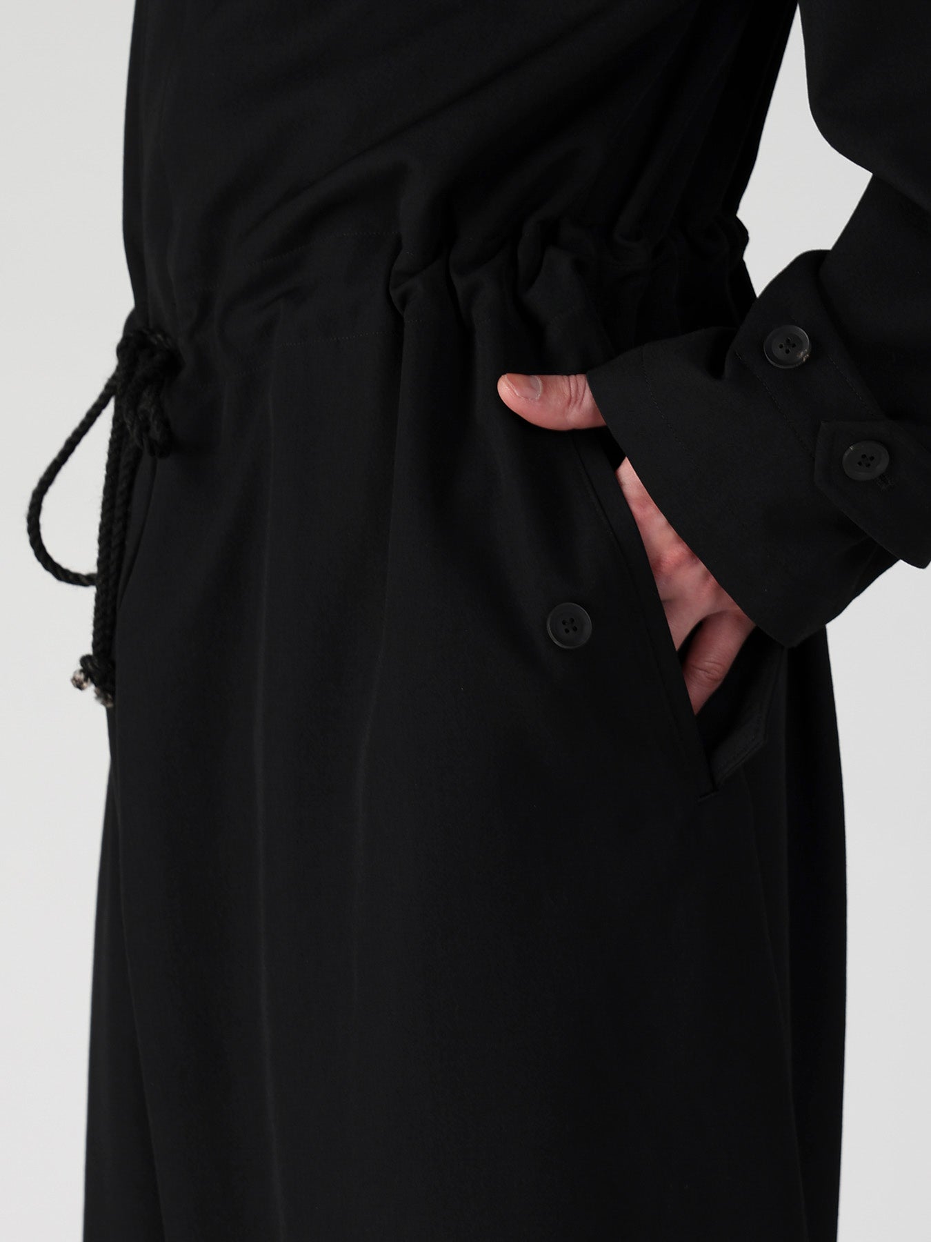 WOOL GABARDINE BUTTON OVERALL