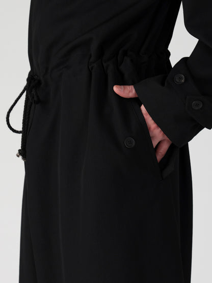 WOOL GABARDINE BUTTON OVERALL