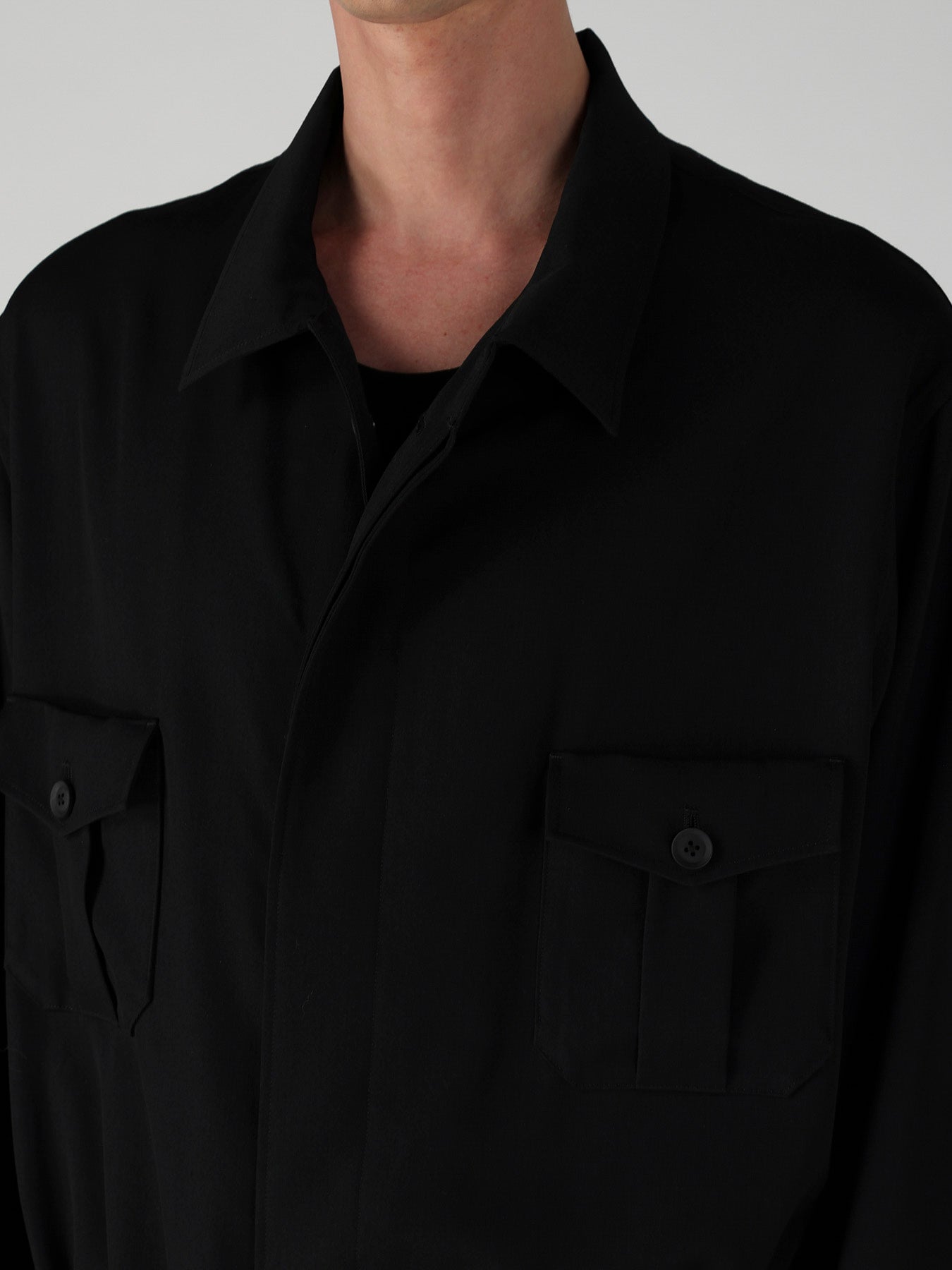 WOOL GABARDINE BUTTON OVERALL