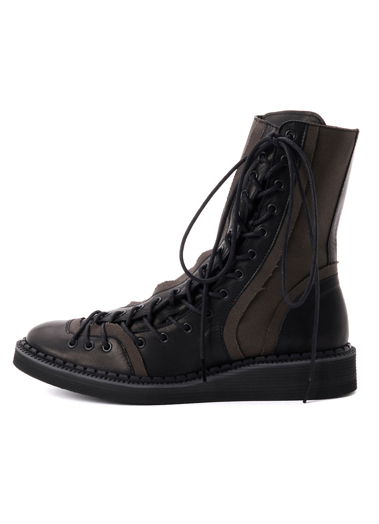 C CANVAS HORSE SIDE LACE-UP BOOTS – THE SHOP YOHJI YAMAMOTO