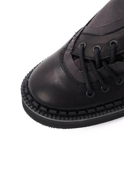 C CANVAS HORSE SIDE LACE-UP BOOTS