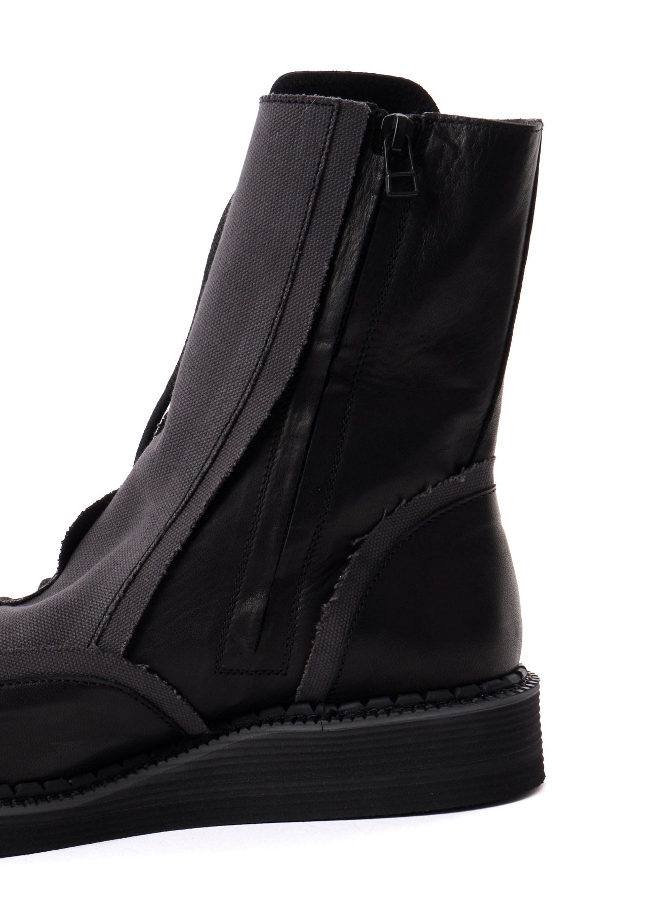 C CANVAS HORSE SIDE LACE-UP BOOTS