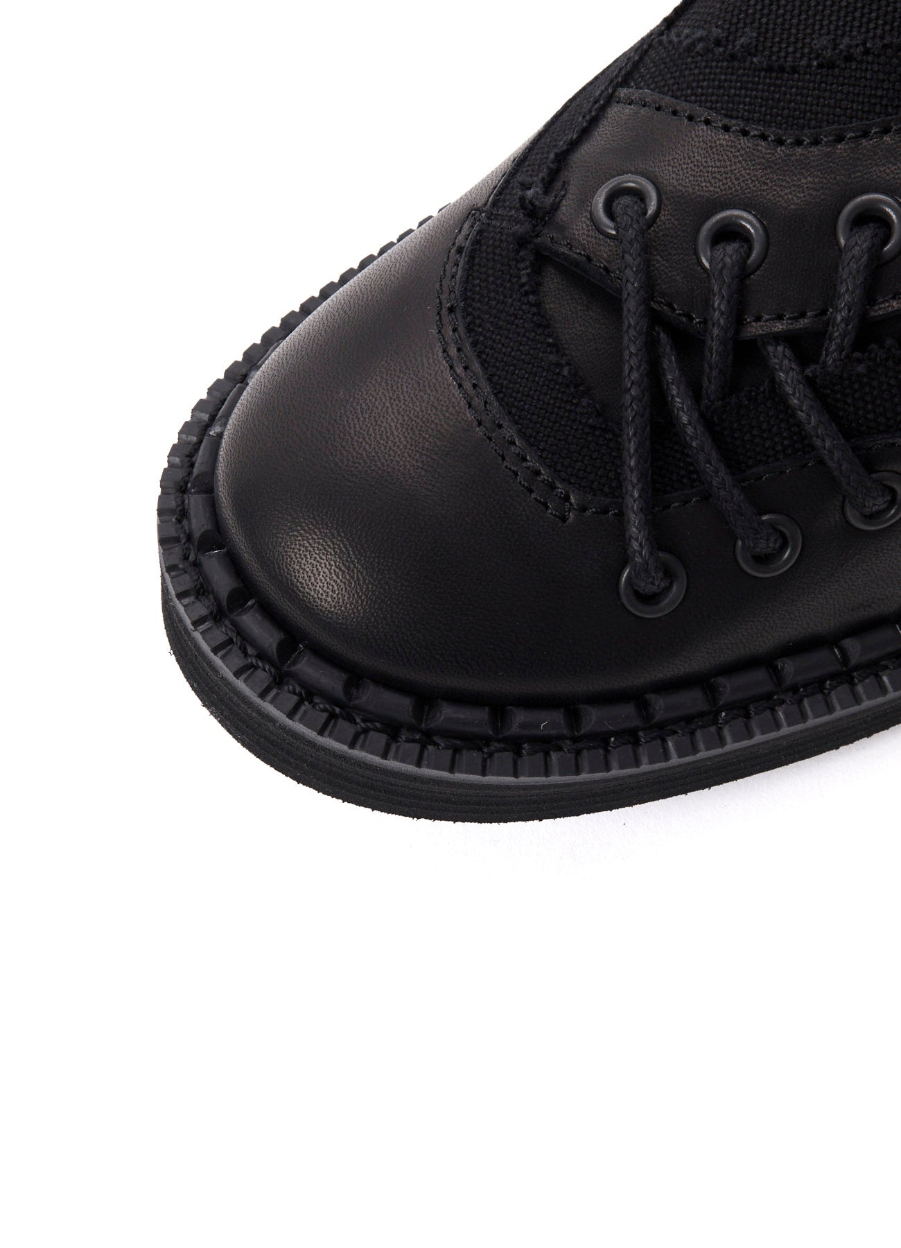 C CANVAS HORSE SIDE LACE-UP BOOTS