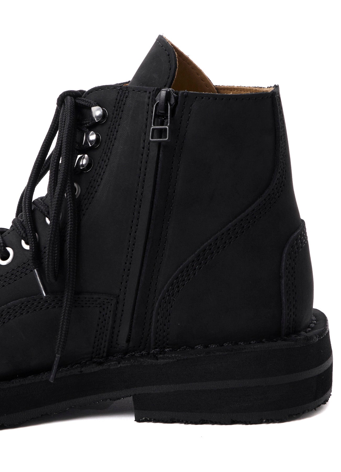 MAT SMOOTH LEATHER ZIP BIKER BOOTS