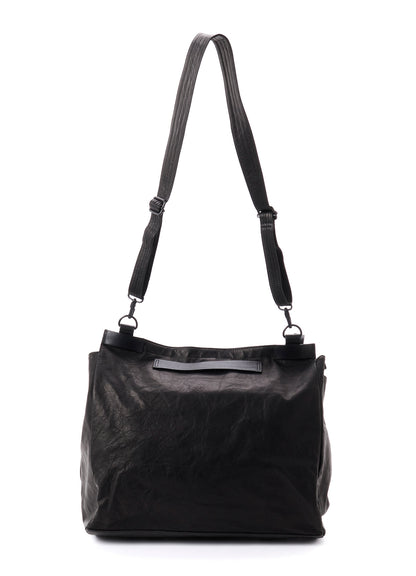 SHRINKED HORSE LEATHER MILITARY SHOULDER BAG
