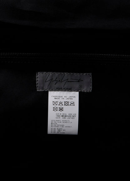 SHRINKED HORSE LEATHER MILITARY SHOULDER BAG