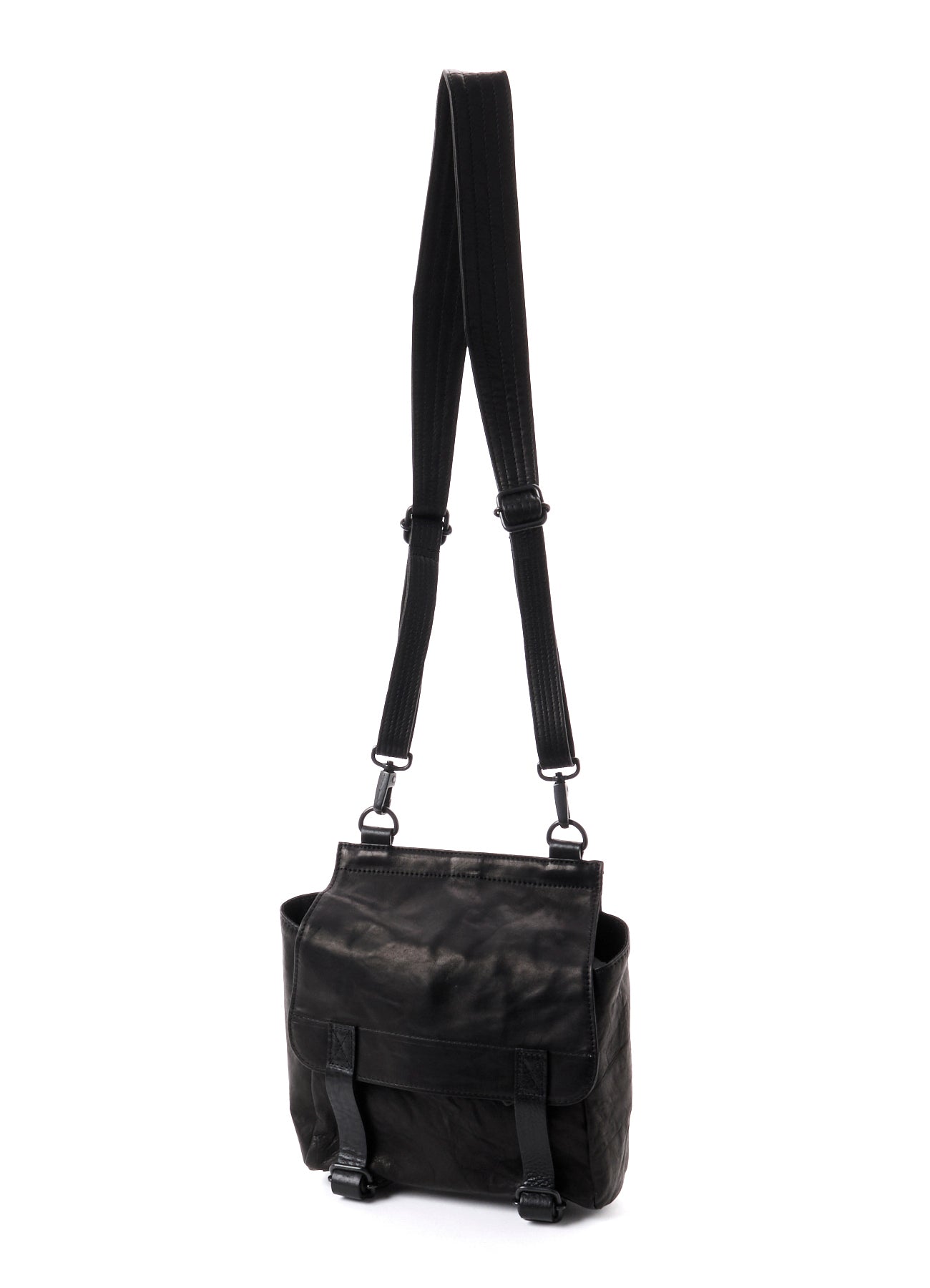 SHRINKED HORSE LEATHER MILITARY SHOULDER POUCH