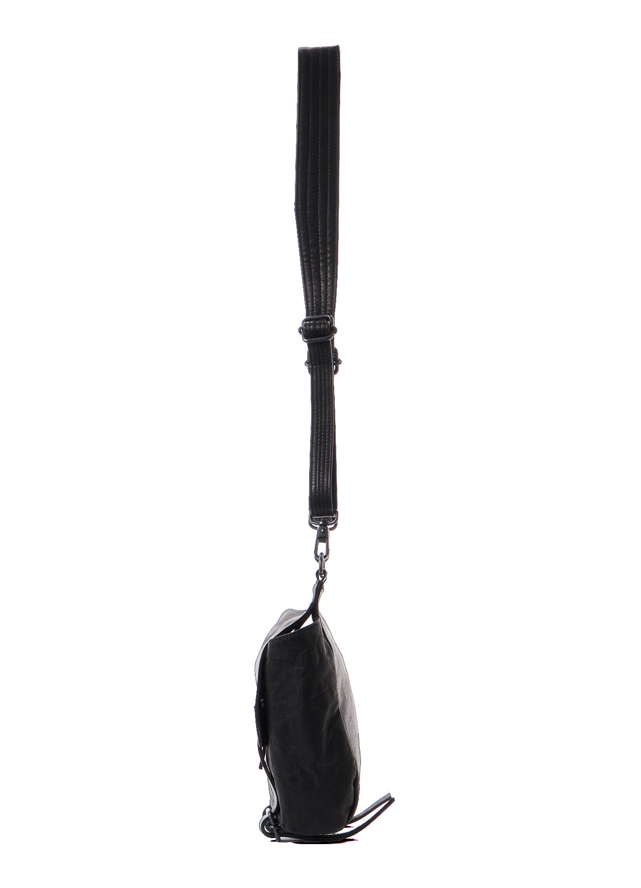 SHRINKED HORSE LEATHER MILITARY SHOULDER POUCH