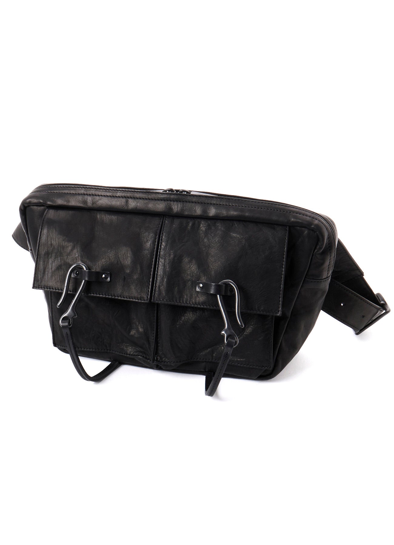 SHRINKED HORSE LEATHER MILITARY BODY BAG