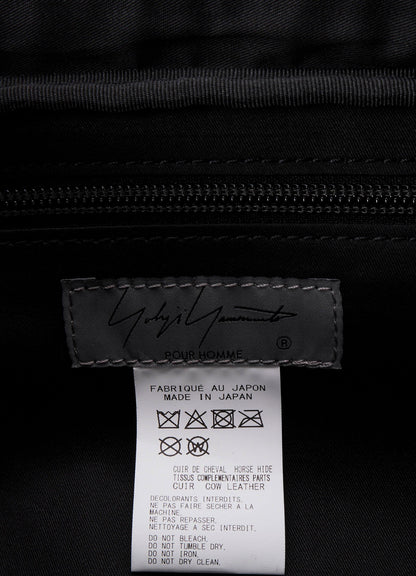 SHRINKED HORSE LEATHER MILITARY BODY BAG