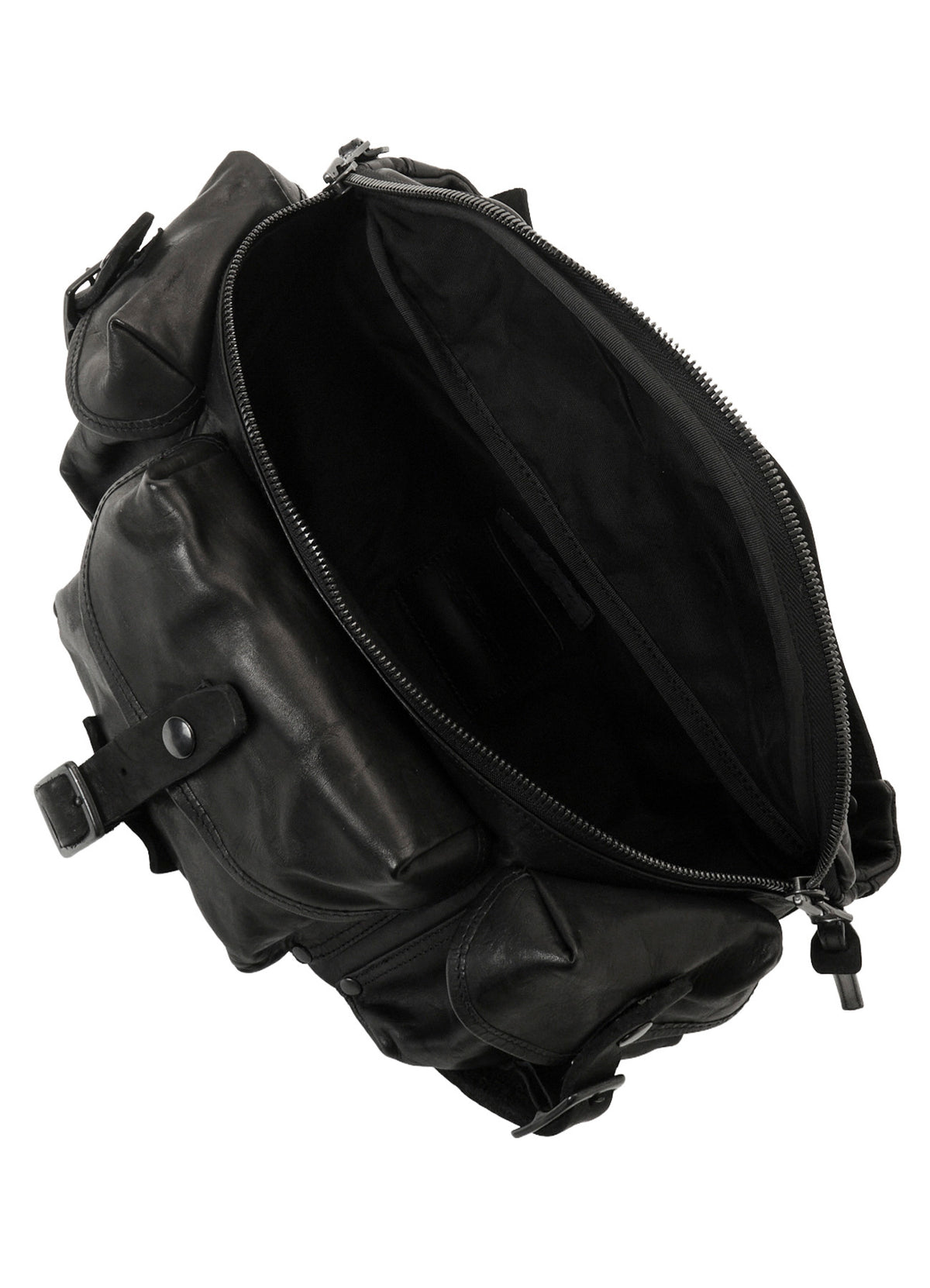 HORSE LEATHER 3-PRONG BUCKLE CROSSBODY BAG