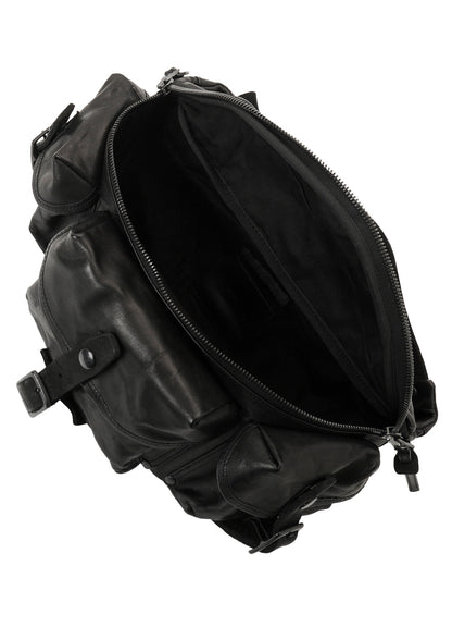 HORSE LEATHER 3-PRONG BUCKLE CROSSBODY BAG