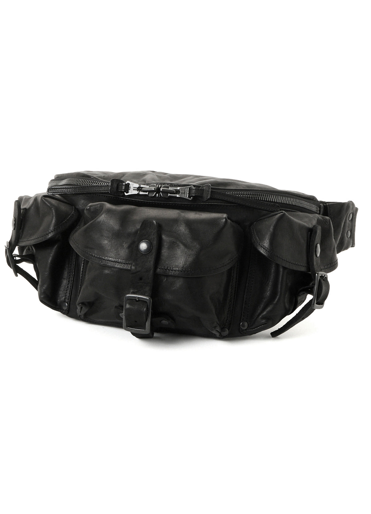 HORSE LEATHER 3-PRONG BUCKLE CROSSBODY BAG