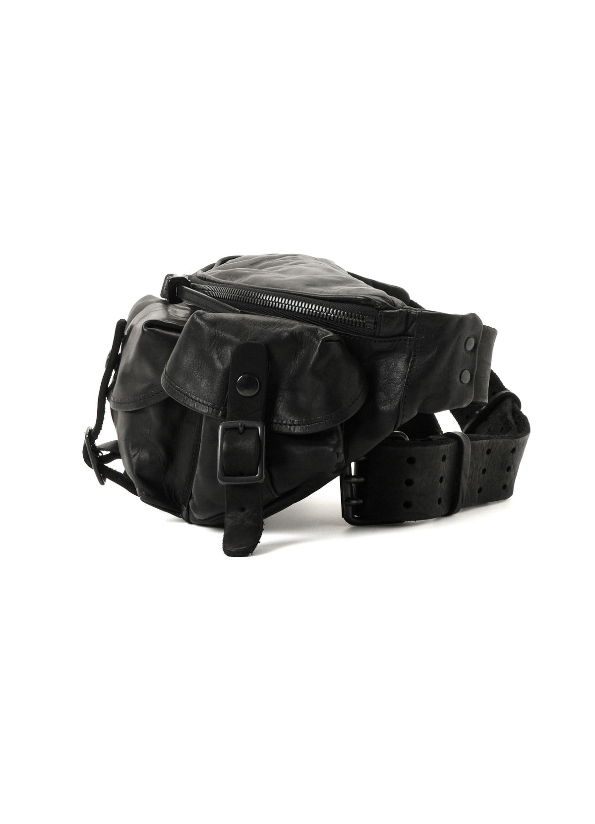 HORSE LEATHER 3-PRONG BUCKLE CROSSBODY BAG