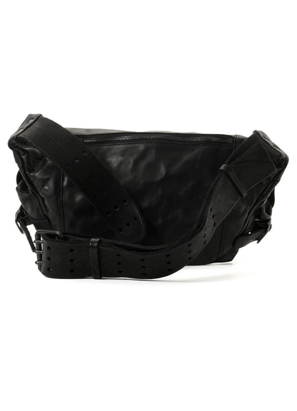 HORSE LEATHER 3-PRONG BUCKLE CROSSBODY BAG