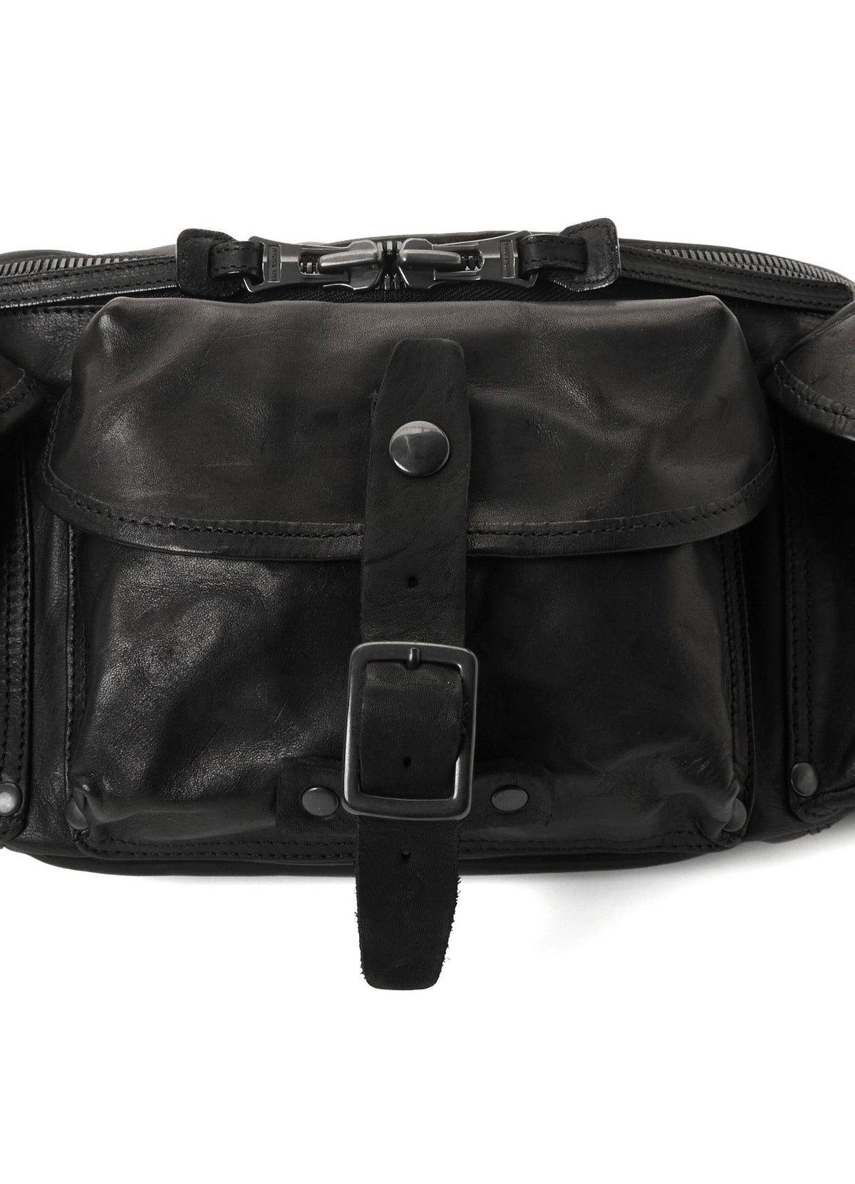 HORSE LEATHER 3-PRONG BUCKLE CROSSBODY BAG