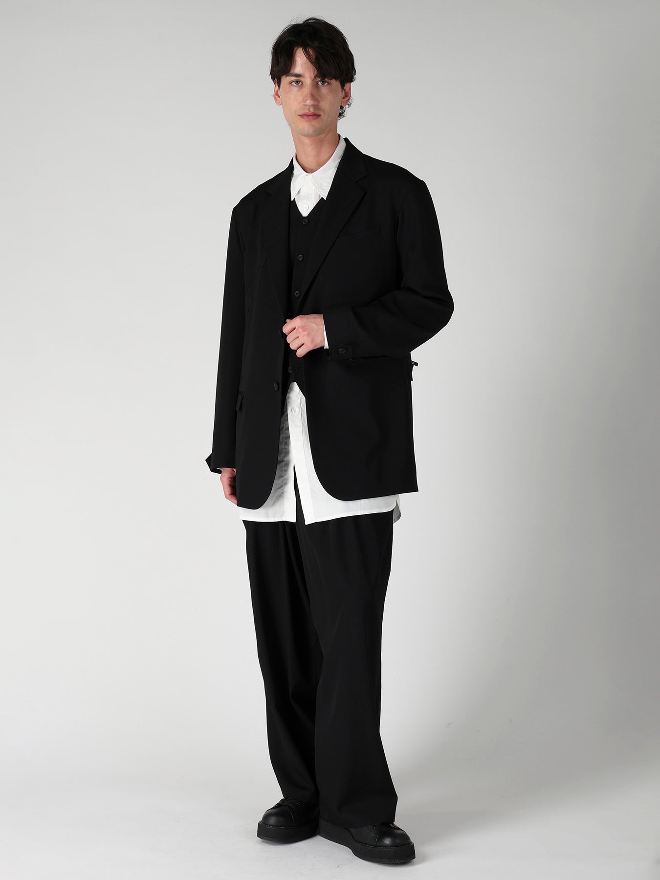 WOOL GABARDINE NOTCH WOOL GABARDINE JACKET – THE SHOP YOHJI YAMAMOTO
