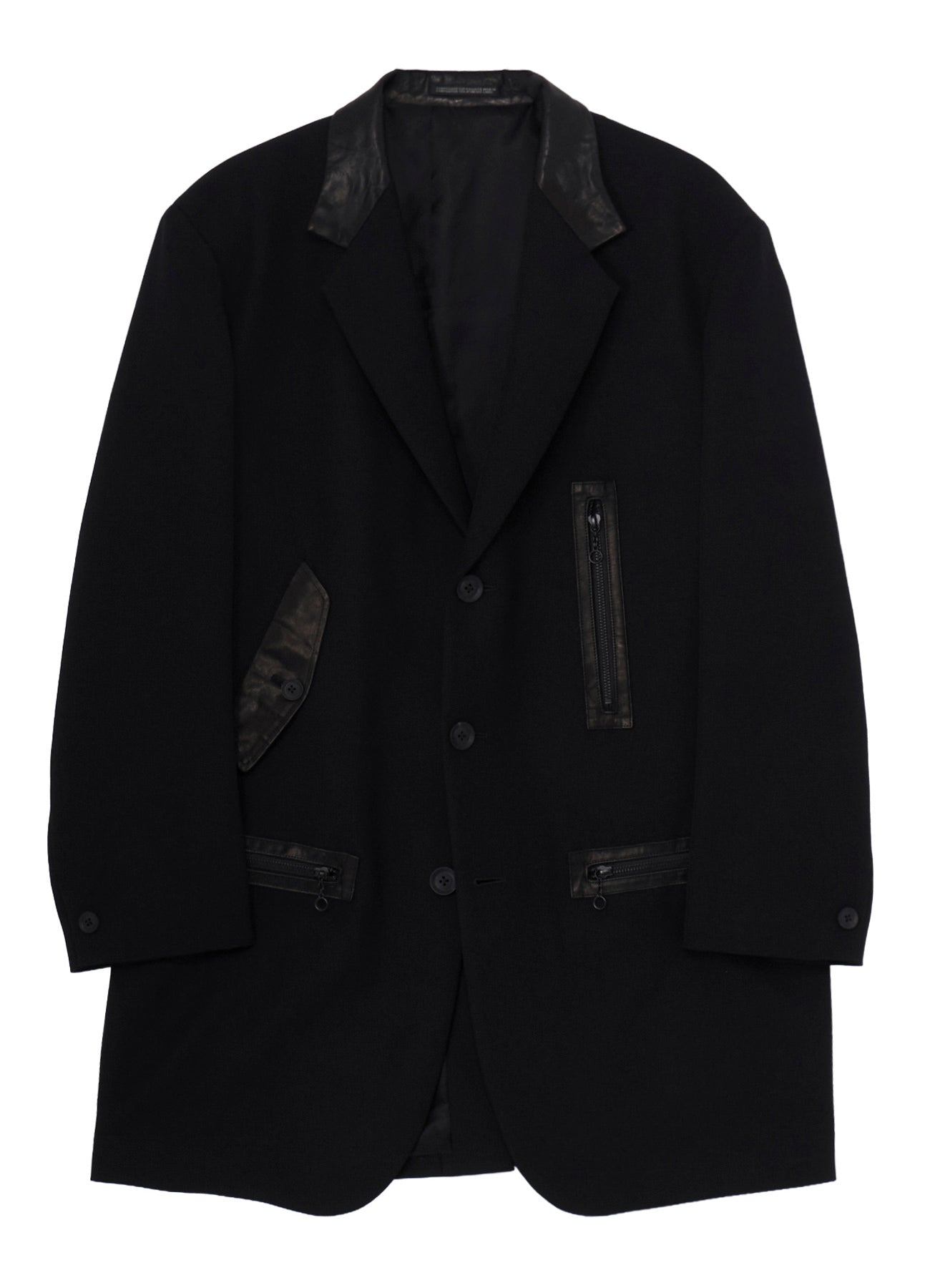 ③ ジョージ LEATHER ARMY GABARDINE PANEL ZIP JACKET – THE SHOP YOHJI YAMAMOTO
