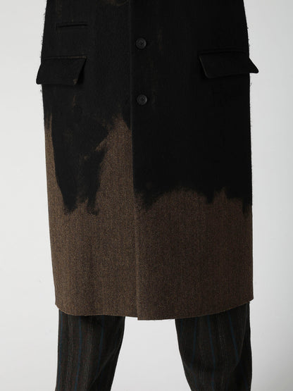 NEEDLE PUNCHED HERRINGBONE KH SHOULDER EPAULET 4BUTTON JACKET